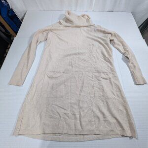 Anthropologie Fleur de Lis Cashmere Blend Sweater Dress Cowl Neck Cream Medium